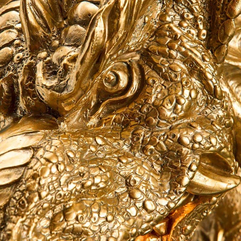 Lampada da parete Dragon Drake, oro, 66 x 27 x 41 cm