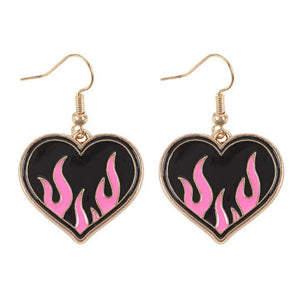 Fiery Heart Earrings