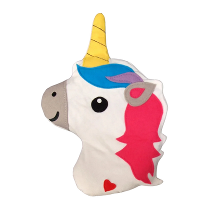 Almohadilla térmica con forma de cabeza de unicornio