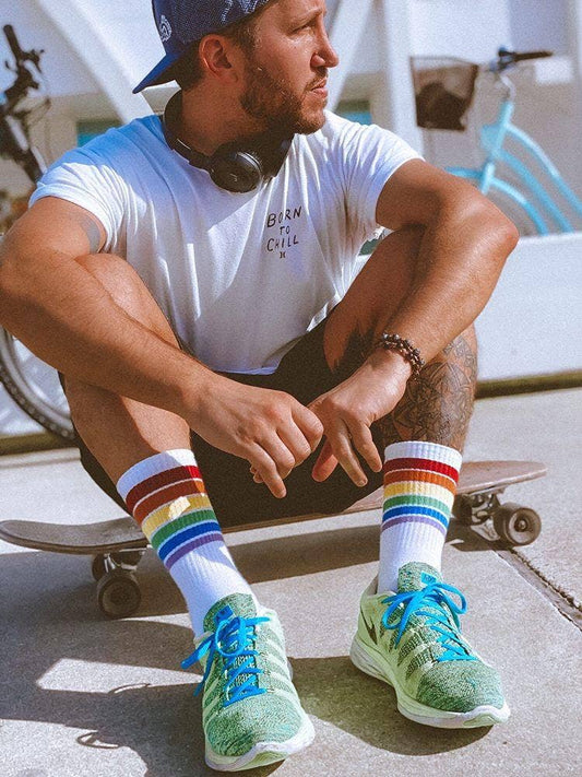 Calcetines de rayas arcoíris