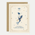 Pisces - Carte de Voeux - Feuille Dorée