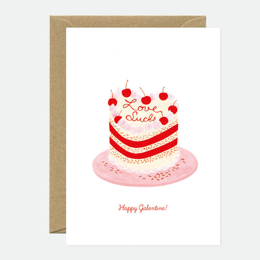 Love Sucks Cake - Greeting Card