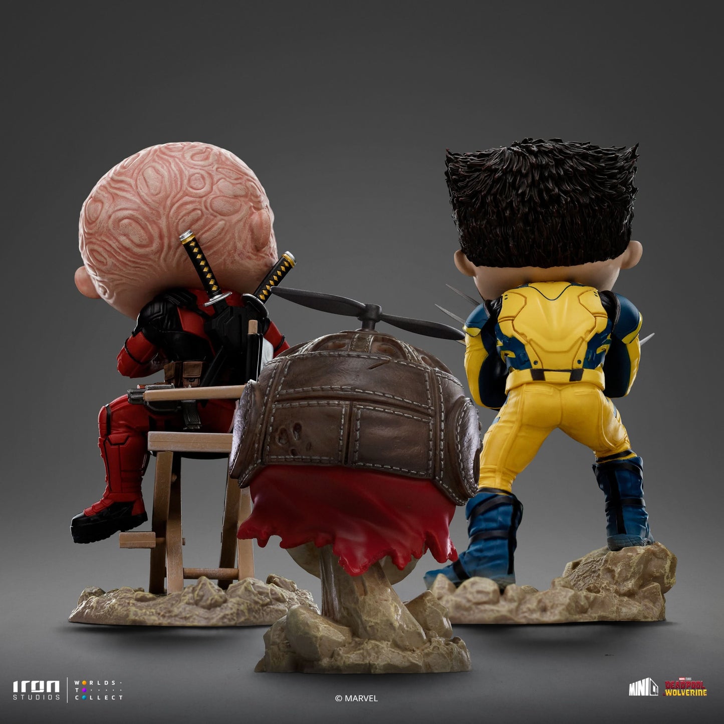 Figurine Deadpool, Wolverine and Headpool (Unmasked) - Deadpool & Wolverine - Mini Co.