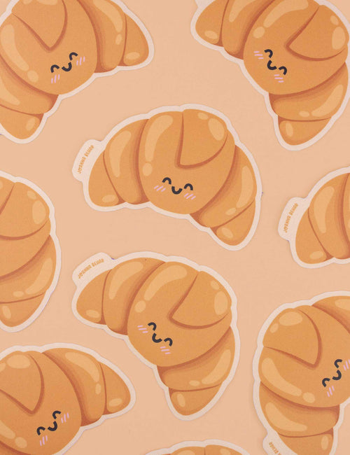 Autocollant en vinyle – Kawaii croissant pour la prise de notes | Joanna Behar – vue 2