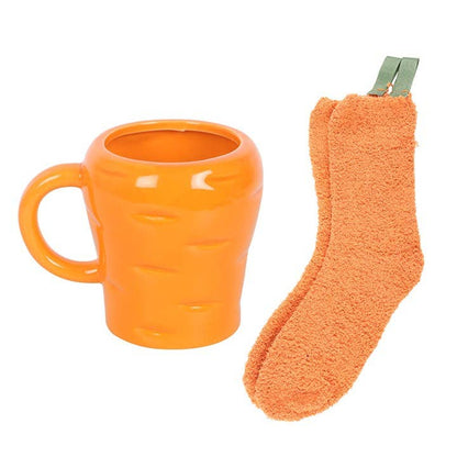 Carrot-shaped cup and sock set