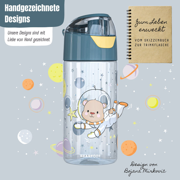 Trinkflasche Kinder leichte Wasserflasche - Astronaut Bär