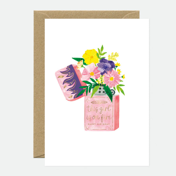 Flower Lighter - Carte de voeux - Feuille dorée