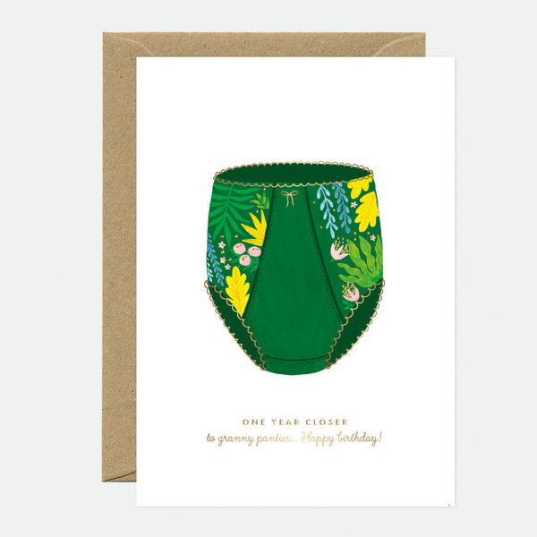 Granny Panties - Carte de voeux - Feuille dorée