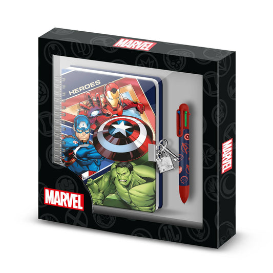 Marvel Avengers Battle Pack A5 notitieboek + 6 kleurenpennen