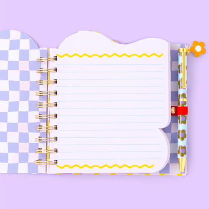 Cuaderno con forma de regla para niñas y bolígrafo
