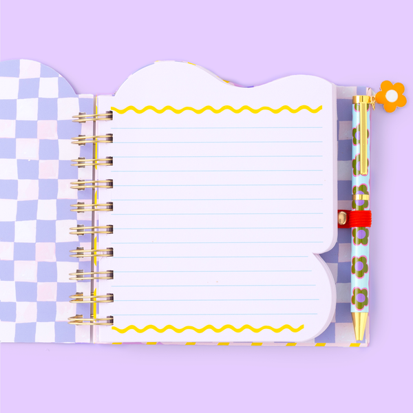 Quaderno a forma di righello per ragazze e penna