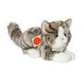 Liegende graue Katze Plüschtier – 20 cm