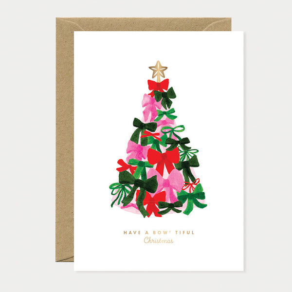Bowtiful christmas tree - Greeting card - Gold Foil