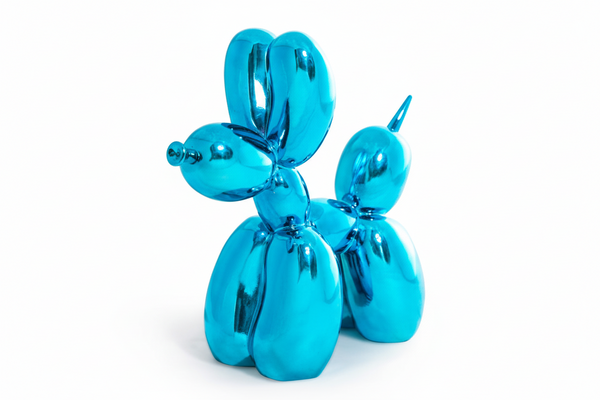 Grande figurine decorative Chien Ballon bleu électrique