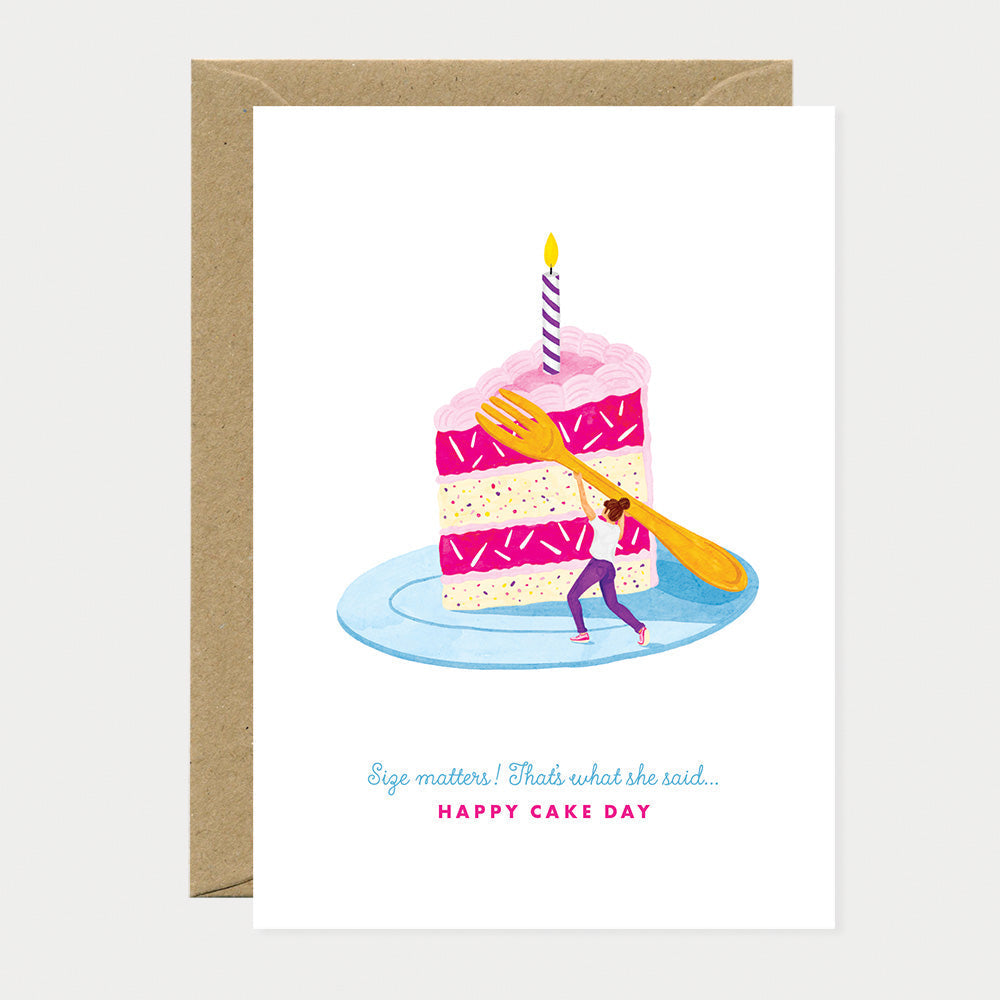 Size matters Cake - Greeting card