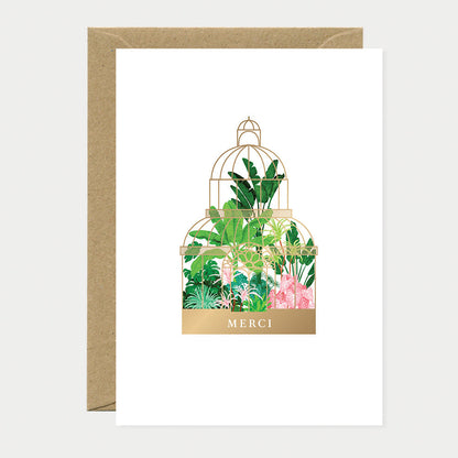 Merci green house - Greeting card - Gold Foil