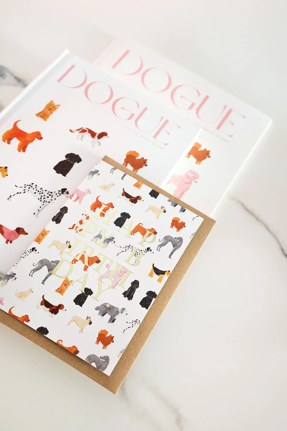 Birthday dogs pattern - Greeting card - Gold Foil