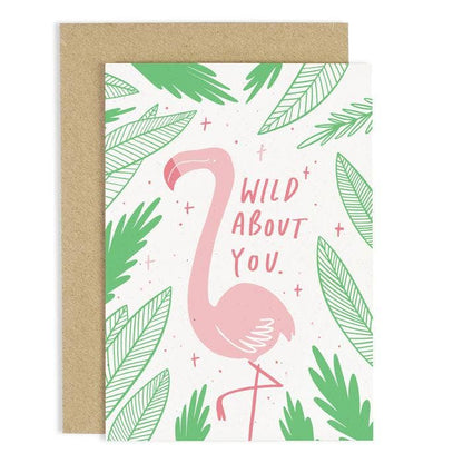Flamingo "Wild About You" Greeting Card