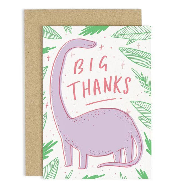 Biglietto d'auguri con dinosauro "Grazie mille"