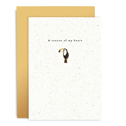 Tarjeta de felicitación con pin "Tucán de mi corazón"