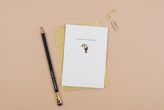 Tarjeta de felicitación con pin "Tucán de mi corazón"