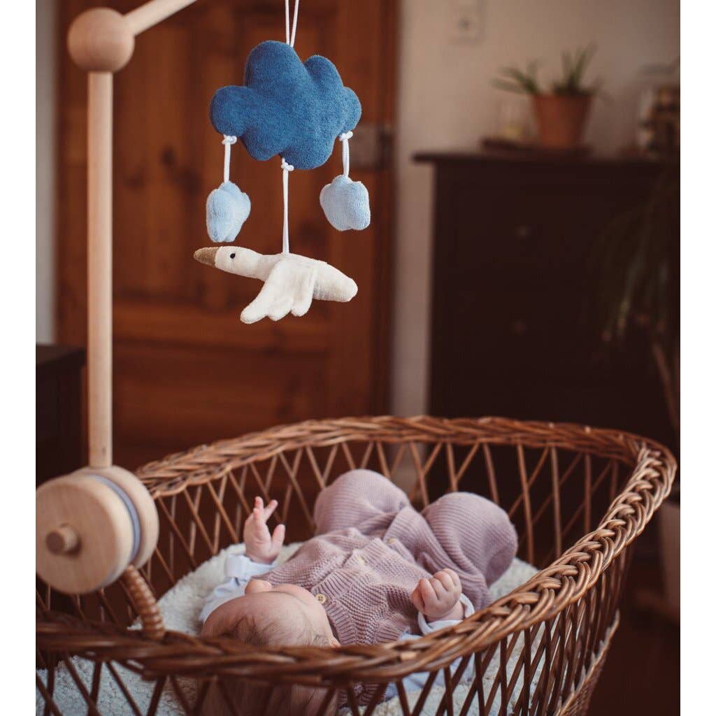 Coucher de soleil mobile, bleu