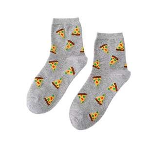 Calcetines de pizza grises
