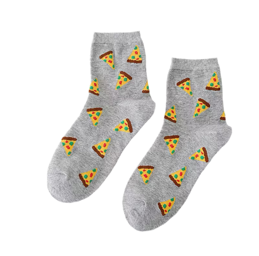 Gray Pizza Socks