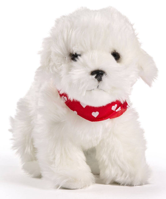 Peluche Bichon Maltese in piedi - Con bandana