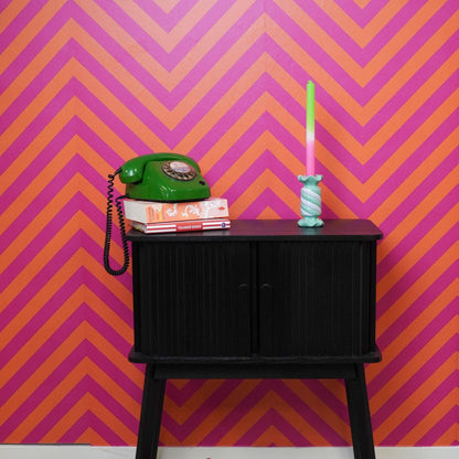 Candlestick - Toffee Candy - Ceramic - Mint/Lilac - 7.5x7.5x13 cm