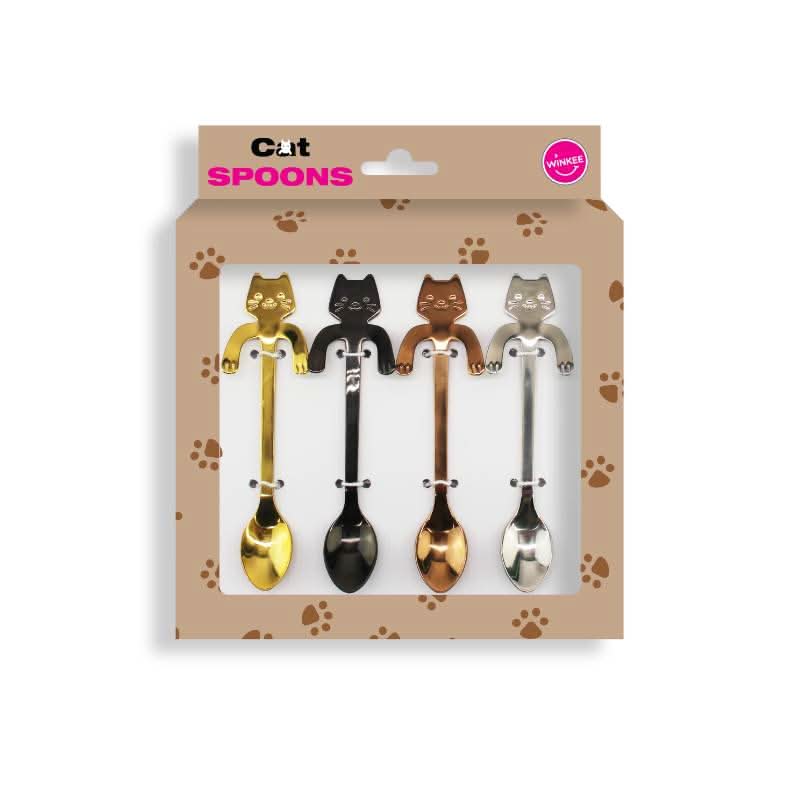 Cuillères à café Chatons – Set de 4 Winkee – vue 1
