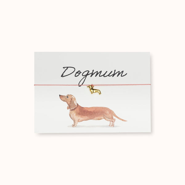 Biglietto con braccialetto per mamma di cane - Bassotto