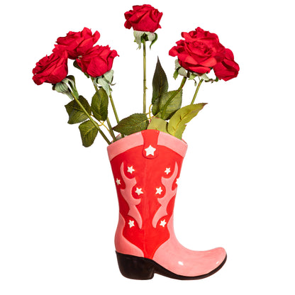 Vase Botte de Cowboy - Rouge