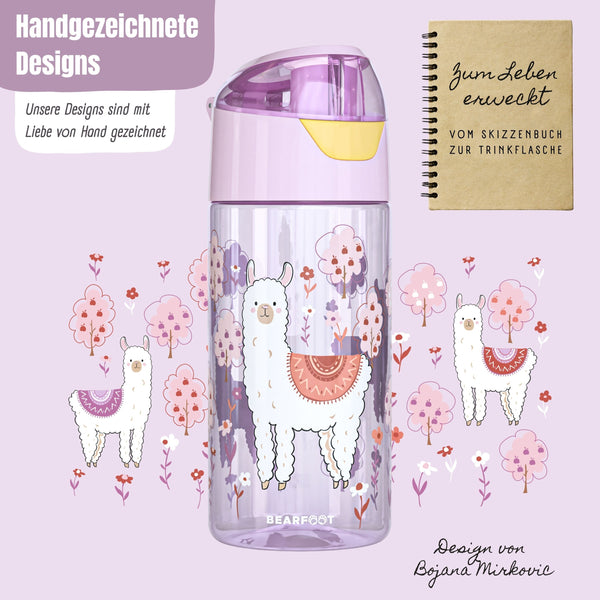Trinkflasche Kinder, leichte Wasserflasche - Lama