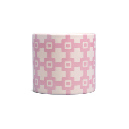 Pot de fleurs en céramique Carreaux - rose géo 11 cm