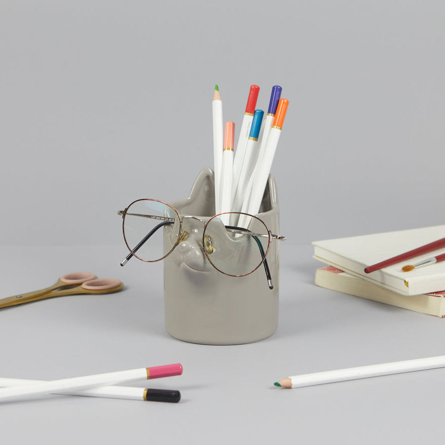 Nosy Buddy Cat Pencil Holder and Glasses Holder
