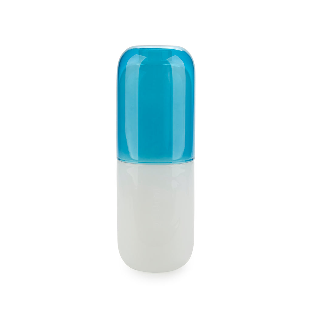 Water Pill Bottle and Drinking Glass
