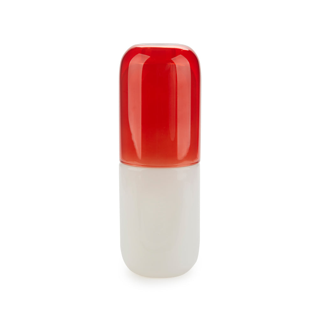 Water Pill Bottle and Drinking Glass
