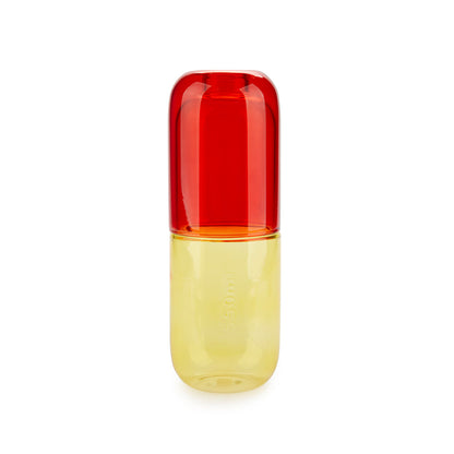 Water Pill Bottle and Drinking Glass