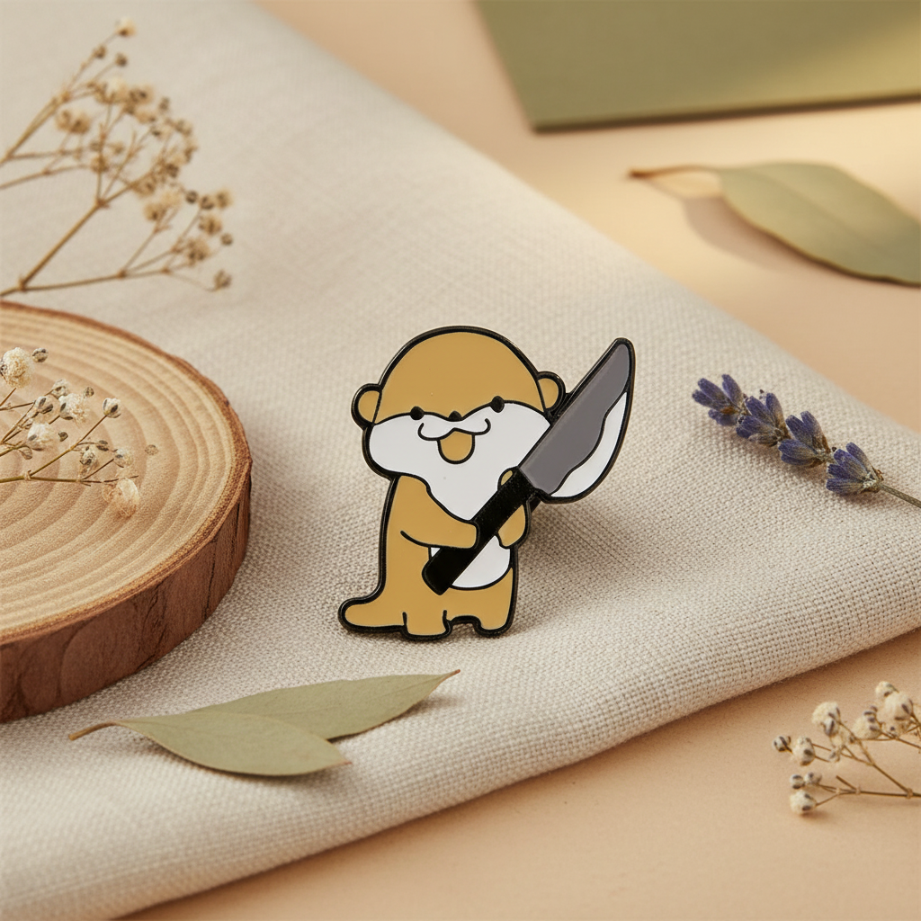 Pin's Loutre avec Couteau