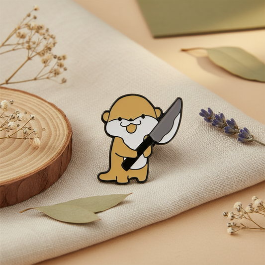 Otter with Knife Pin
