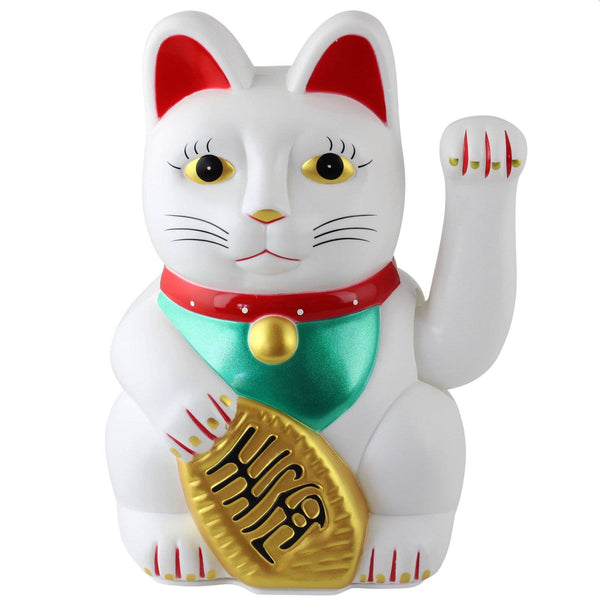 Chat chanceux blanc 20cm