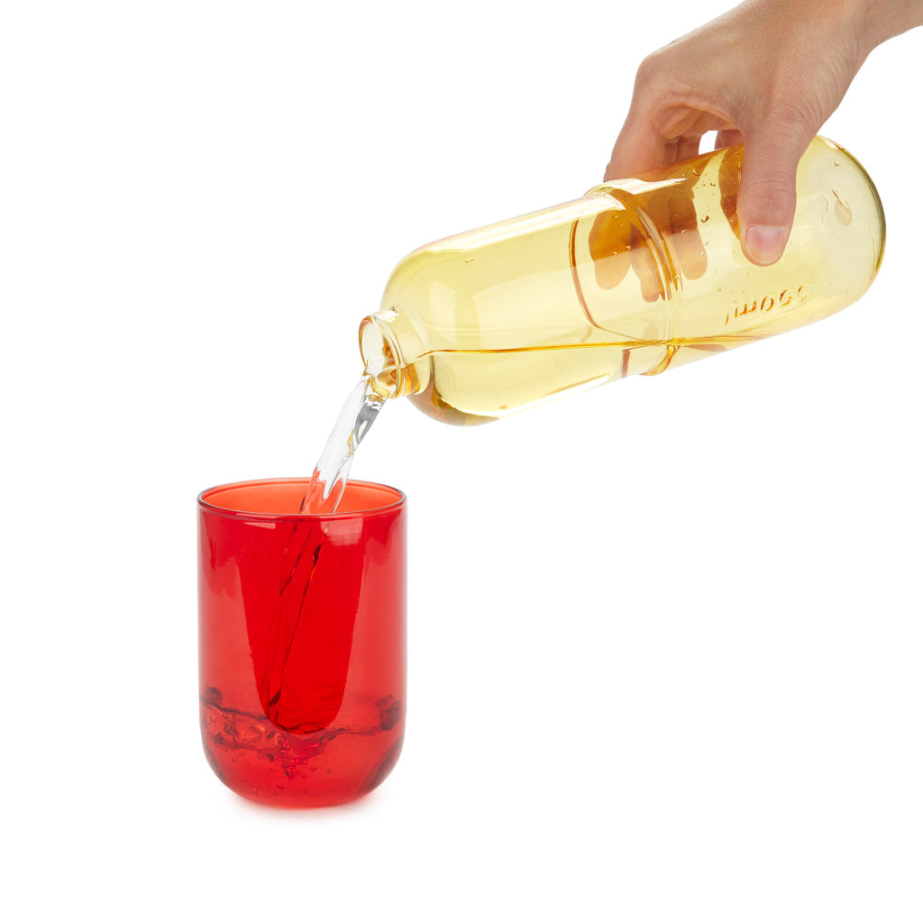 Water Pill Bottle and Drinking Glass