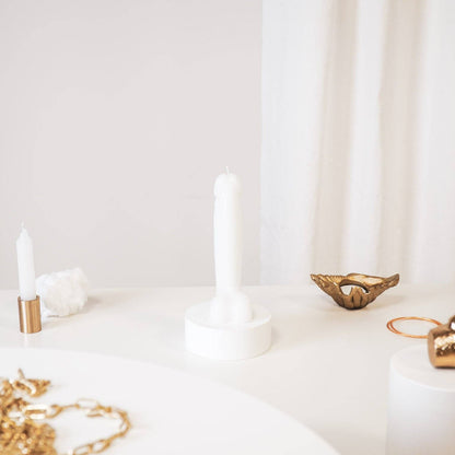 Vela - Mecha - Cera - Blanca - 160 gramos - 7 x 5,5 x 17 cm