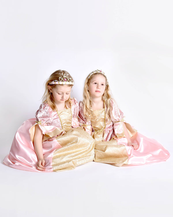 Robe de princesse royale rose grande taille 122-128 cm 6-8 ans