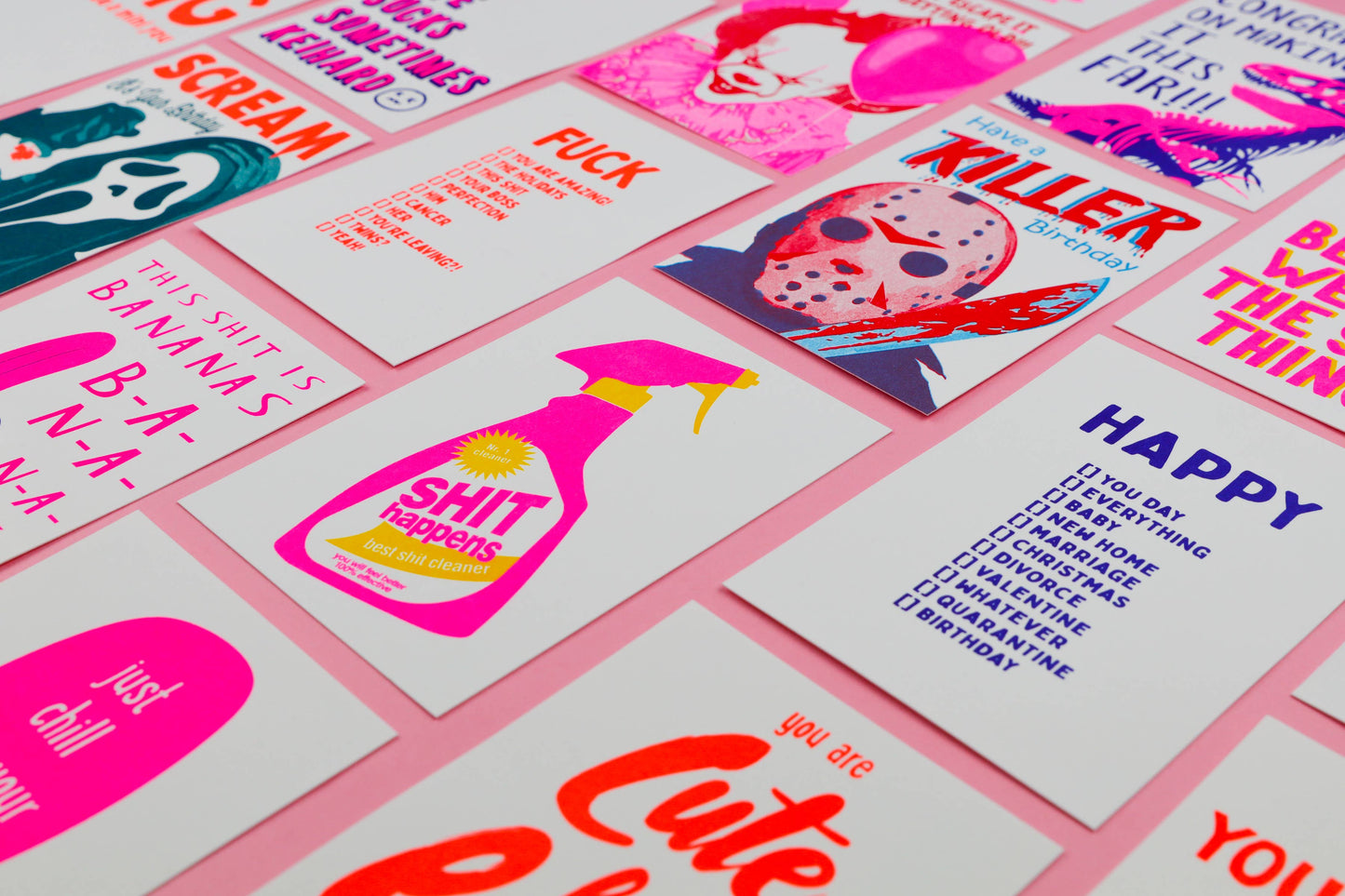 Rhizography Postcard “Shit Happens” Cleaning Spray