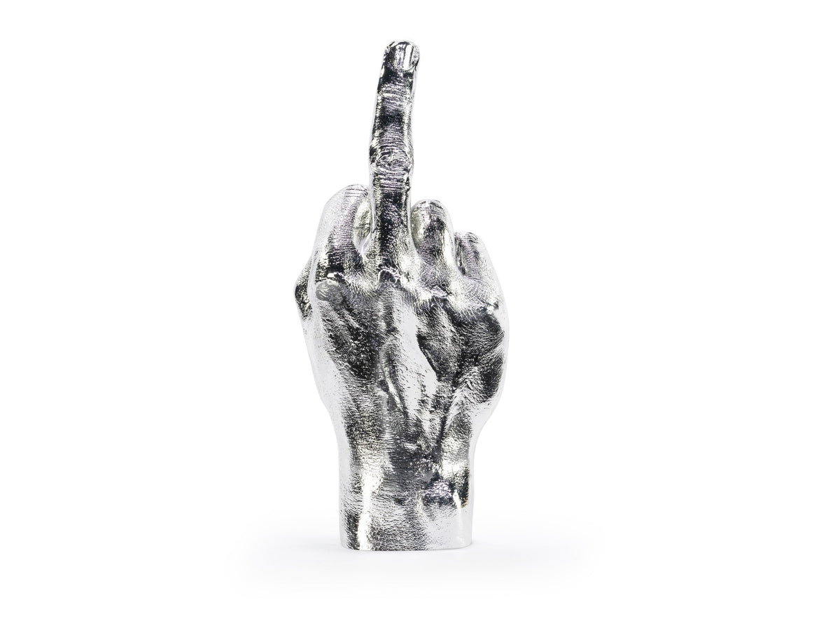 Sculpture Main The Finger Argentée