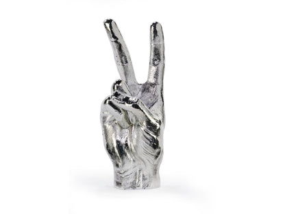 Sculpture Main Peace Argentée
