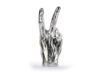 Sculpture Main Peace Argentée