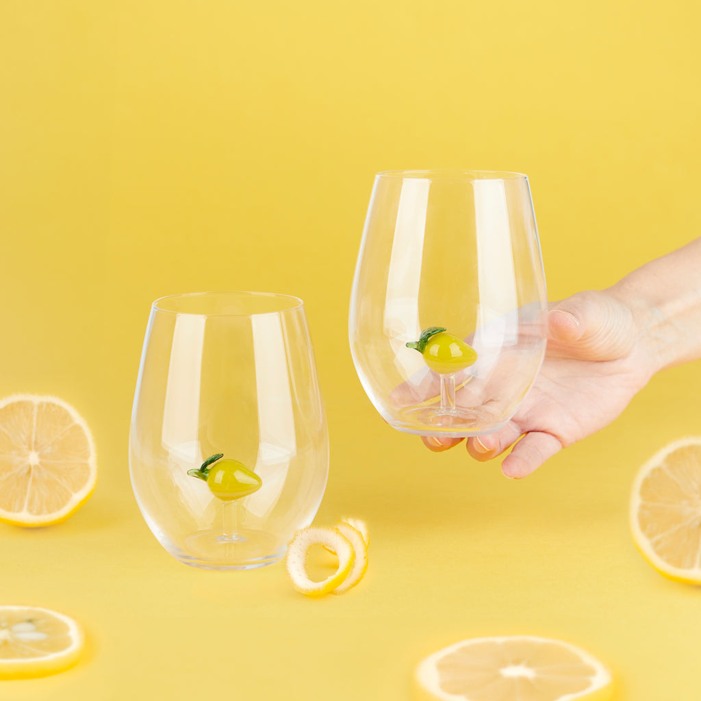 Botanical Lemon Drinking Glasses